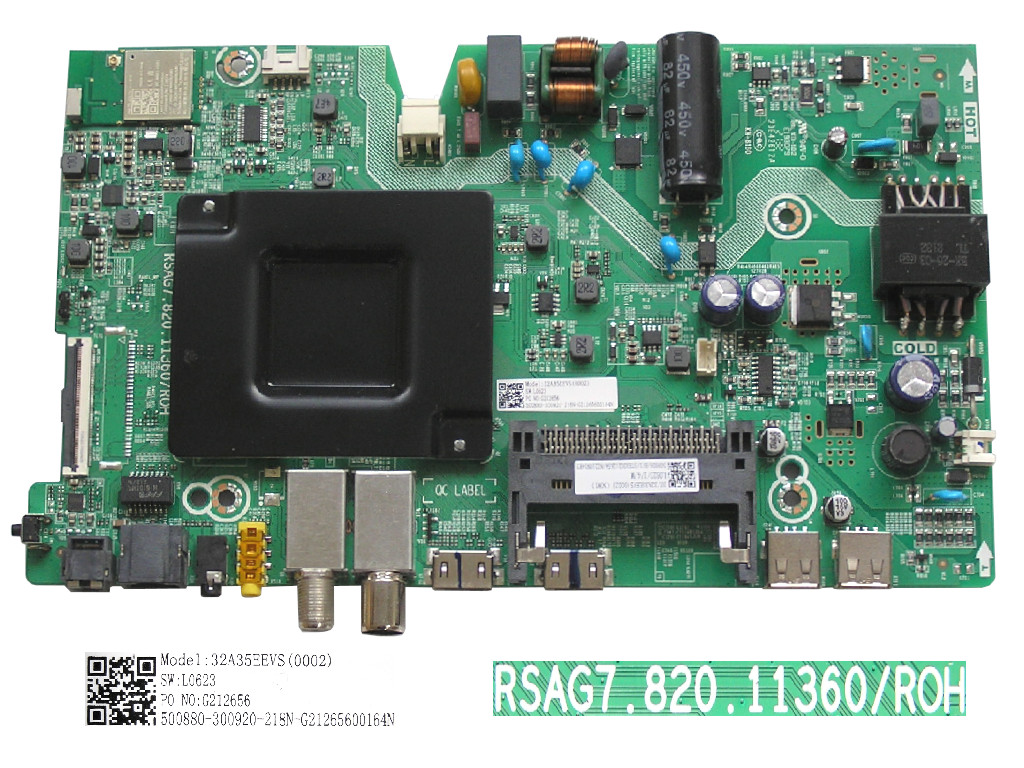 LCD modul základní deska Hisense 32A5600F / main board 32A35EEVS (0002) / RSAG7.820.12367/ROH / 300920 / HT304500
