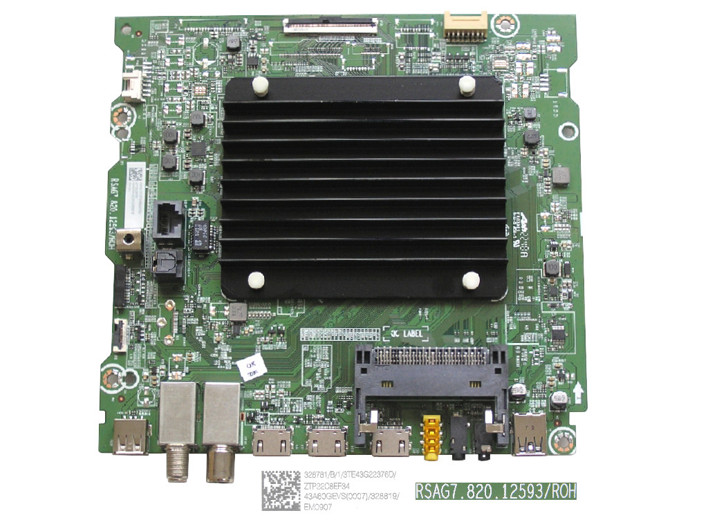 LCD modul základní deska Hisense 43A7GQ / main board 43A60GEVS / RSAG7.820.12593/ROH / 328781 / ZTP22C8EF34 