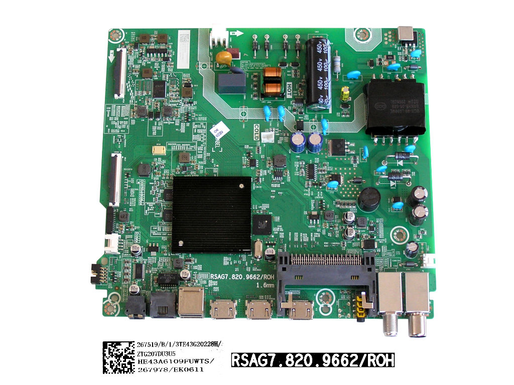 LCD modul základní deska Hisense 43AE7000F / main board HE43A6109FUWTS / RSAG7.820.9662/ROH / 267978 / T263729