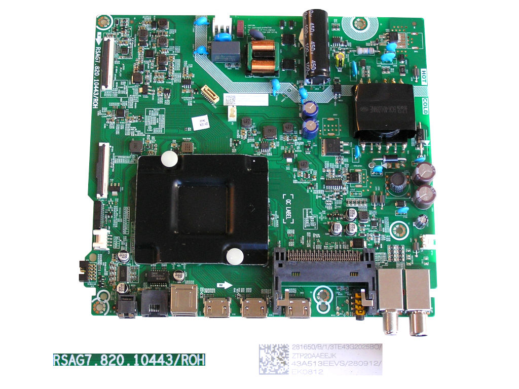 LCD modul základní deska Hisense 43AE7200F / main board 43A513EEVS / RSAG7.820.10443/ROH / 281650 / T279045