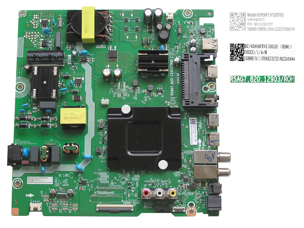 LCD modul základní deska Hisense 43E7KQ / main board 43A56FEVS (0010) / RSAG7.820.12903/ROH / 338895