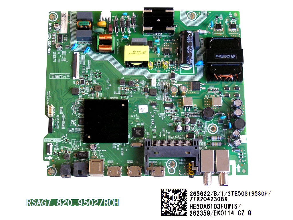 LCD modul základní deska Hisense 50AE7200F / main board HE50A6103FUWTS / RSAG7.820.9502/ROH / 265622 / T265622