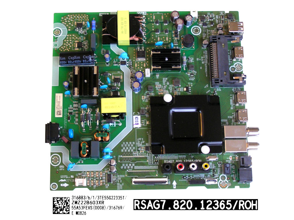 LCD modul základní deska Hisense 55A6BG / main board 55A53FEVS (0008)/ RSAG7.820.12365/ROH / 316883 / T315530