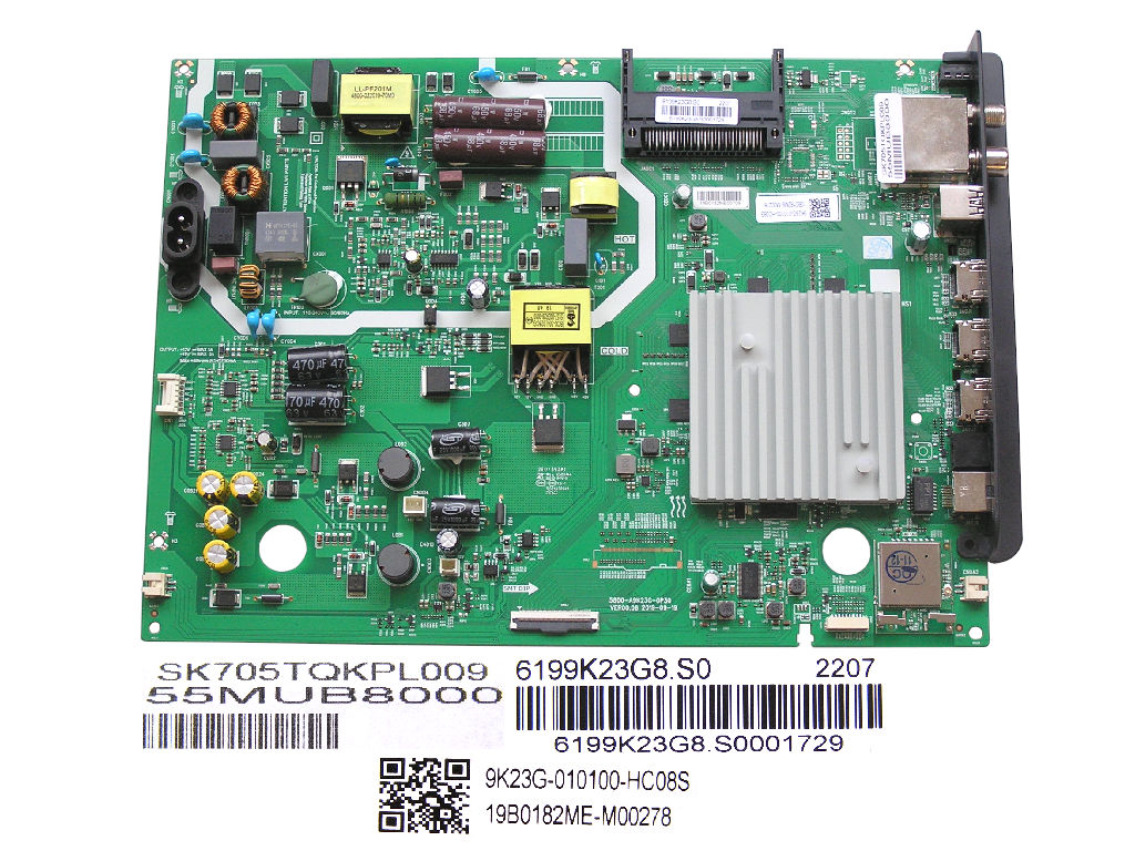 LCD modul základní deska METZ 55MUB8000 / Main board 5800-A9K23G-0P30 / SK705TQKPL009 / 9K23G-010100-HC08S