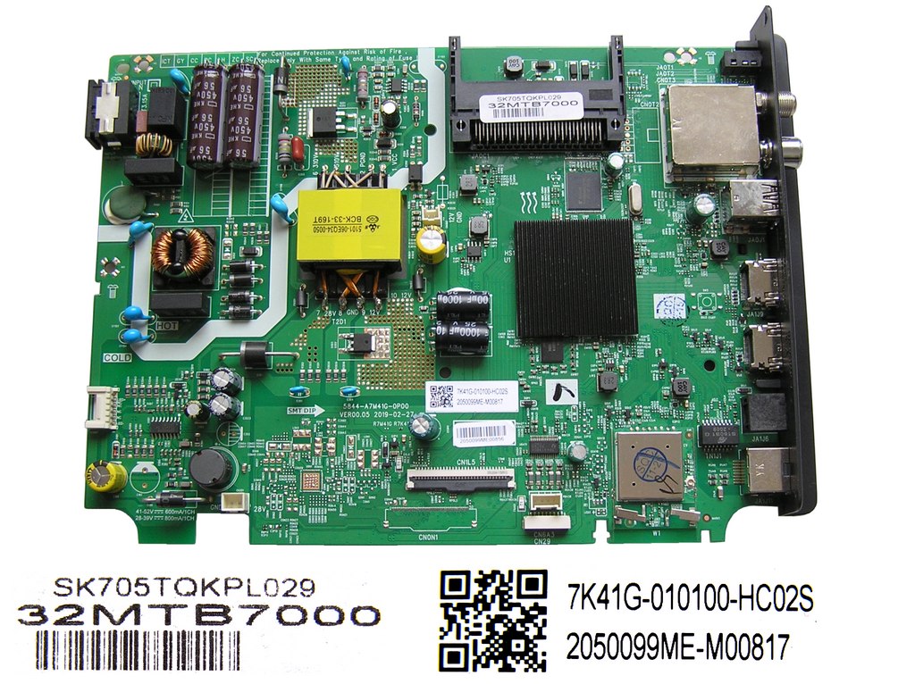 LCD modul základní deska Metz 32MTB7000 / Main board 5844-A7M41G-0P00 / SK705TQKPL029 / 7K41G-010100-HC02S