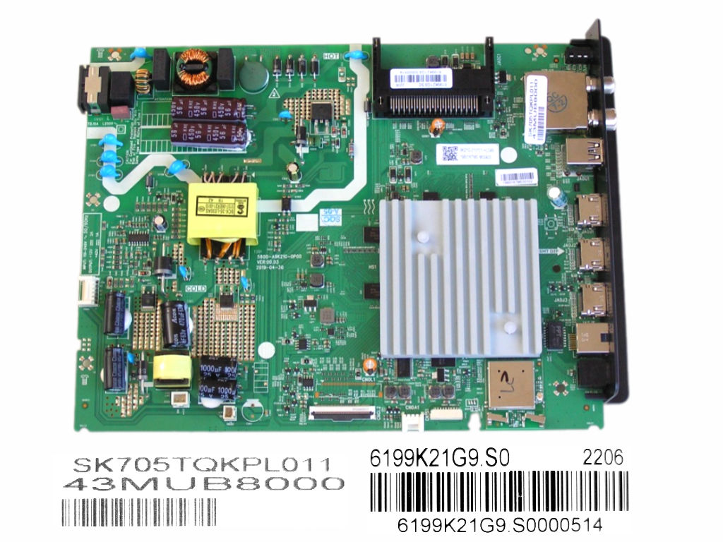 LCD modul základní deska Metz 43MUB8000  / Main board 5800-A9K21G-0P00 / SK705TQKPL011 / 9K21G-010101-HC04S