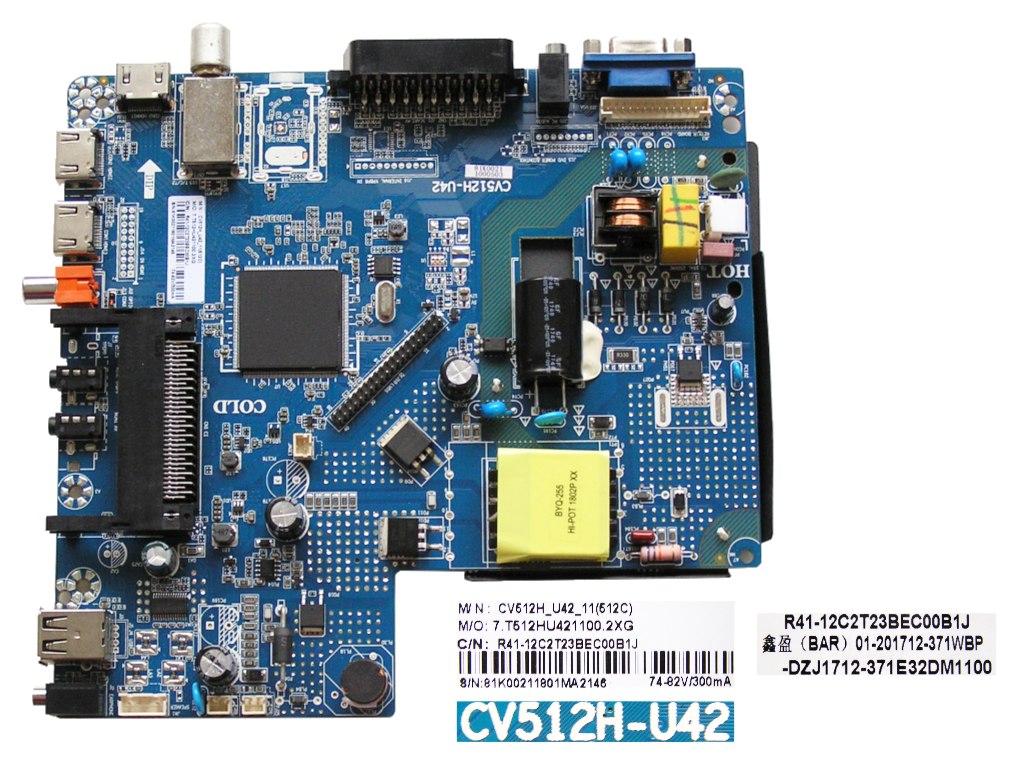 LCD modul základní deska NORDMENDE ND32N2100J / Main board CV512H-U42 / R41-12C2T23BEC00B1J