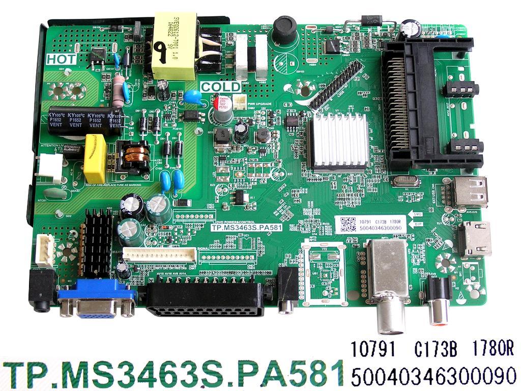 LCD modul základní deska Orava LT515LED H94B / Mainboard chasis assembly 102170201883 / TP.MS3463S.PA581 / 10791 C173B / 50040346300090