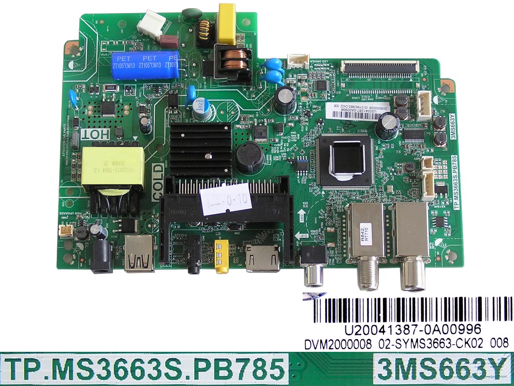 LCD modul základní deska Sencor SLE2470TCS / Main board TP.MS3663S.PB785 / U20041387-0A00996