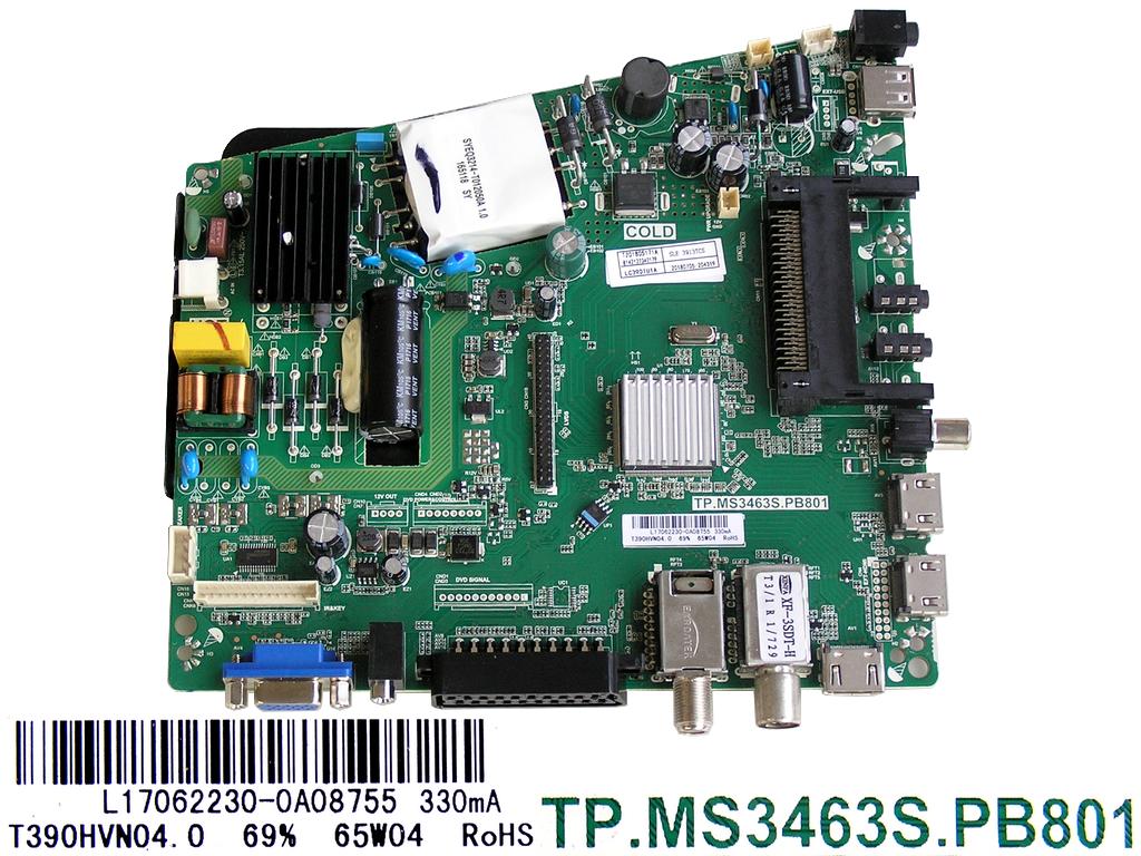 LCD modul základní deska Sencor SLE3913TCS  / main board L17062230-0A08755 / T390HVN04.0 / T201805171A / TP.MS3463.PB801