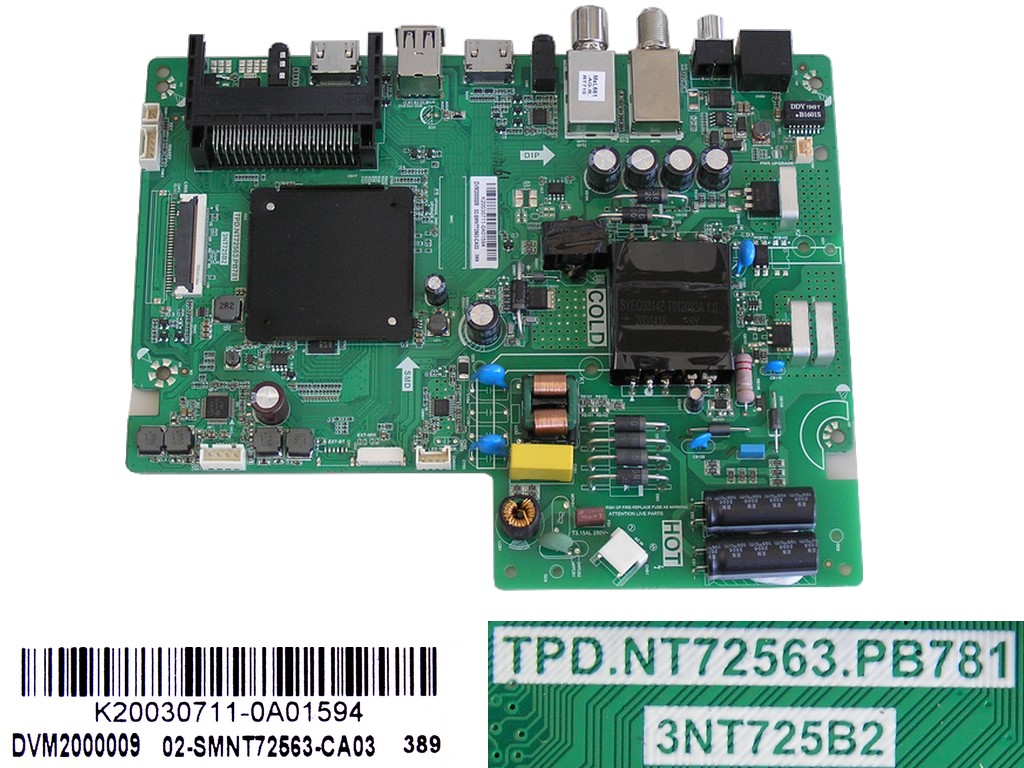 LCD modul základní deska Sencor SLE43FS600TCS / Main board TPD.NT72563.PB781 / K20030711-0A01594