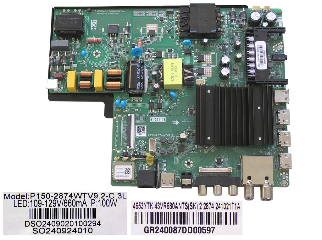 LCD modul základní deska Sencor SLE43Q870CS  / Main board P150-2874WTV9.2-C3L / UDG43VR680ANTS