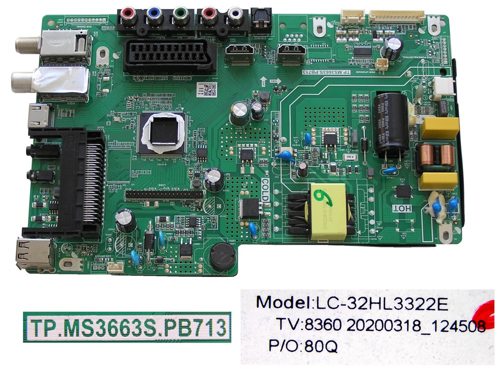 LCD modul základní deska Sharp 32CB2E / Main board  LC-32HL3322E / TP.MS3663S.PB713