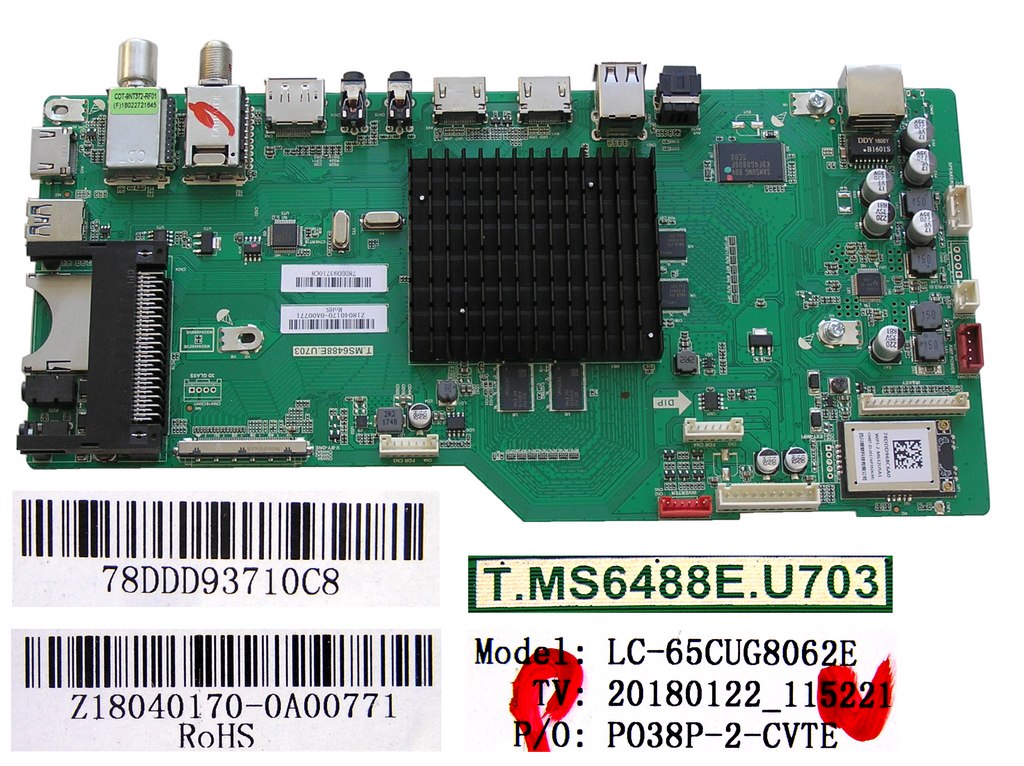 LCD modul základní deska Sharp LC-65CUG8062E / Main board LC-65CUG8062E / TP.MS6488E.U703