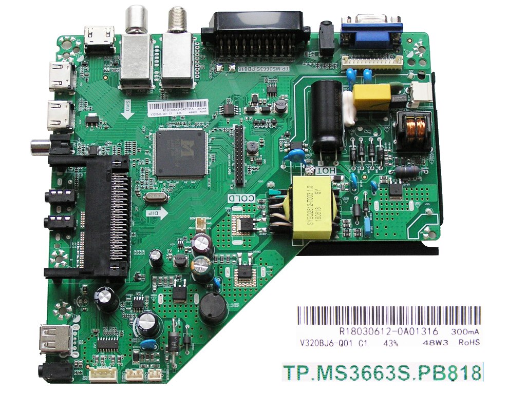 LCD modul základní deska Smart Tech LE-32Z1TS  / main board  V320BJ6-Q01 C1/TS1811-153 / TP.MS3663S-PB818