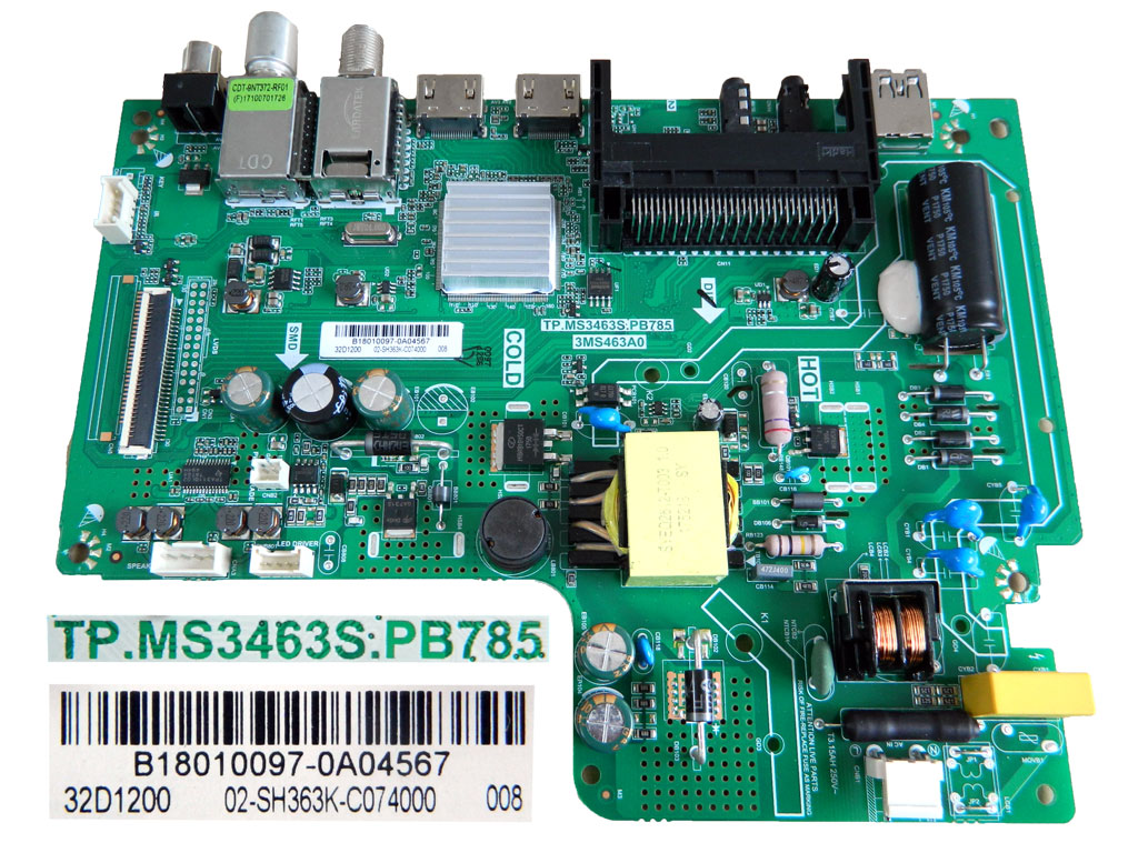 LCD modul základní deska Strong SRT32HA3003 / Main board B18010097-0A04567 / TP.MS3463S.PB785  