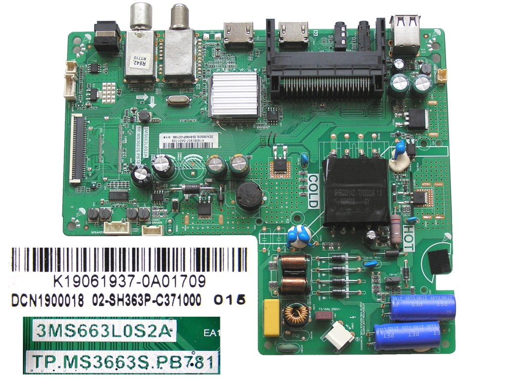 LCD modul základní deska Strong SRT32HB3003  / Main board K19061937-0A01709 / TP.MS3663S.PB781
