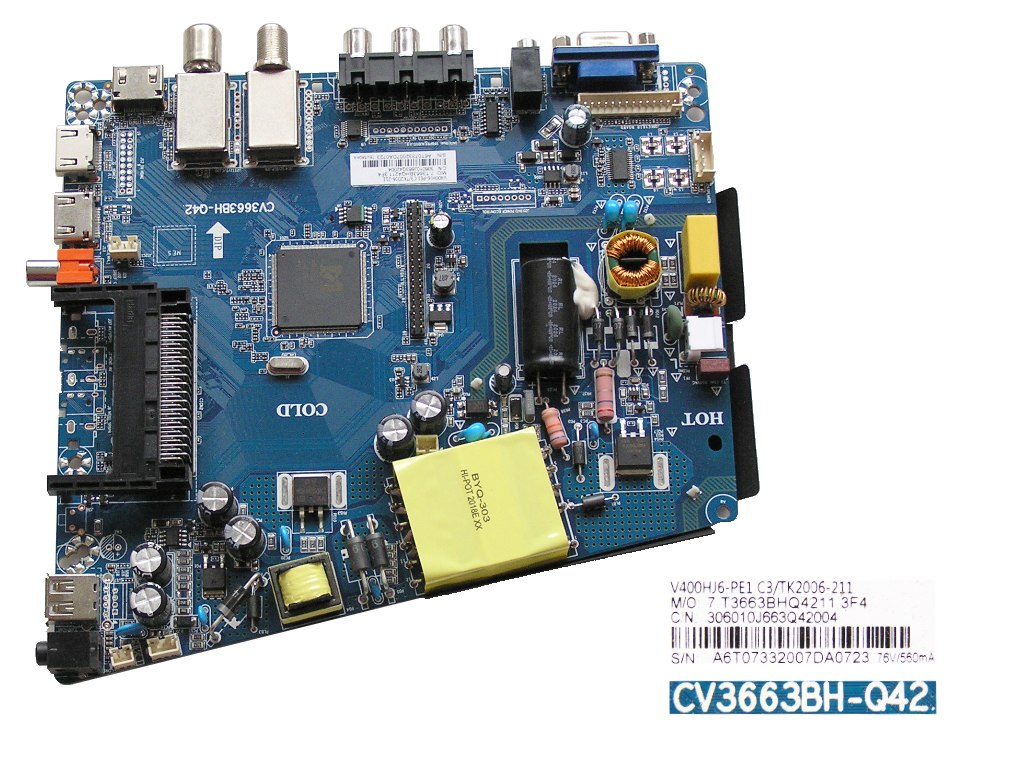 LCD modul základní deska TD SYSTEMS K40DLX11F / main board CV3663BH-Q42 / V400HJ6_PE1_C3 / TK2006-211