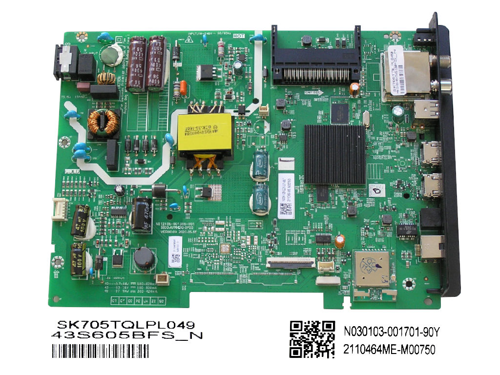 LCD modul základní deska TESLA 43S605BFS / Main board 5800-A7M42G-0P20/ SK705TQLPL049 / N030103-001701-90Y