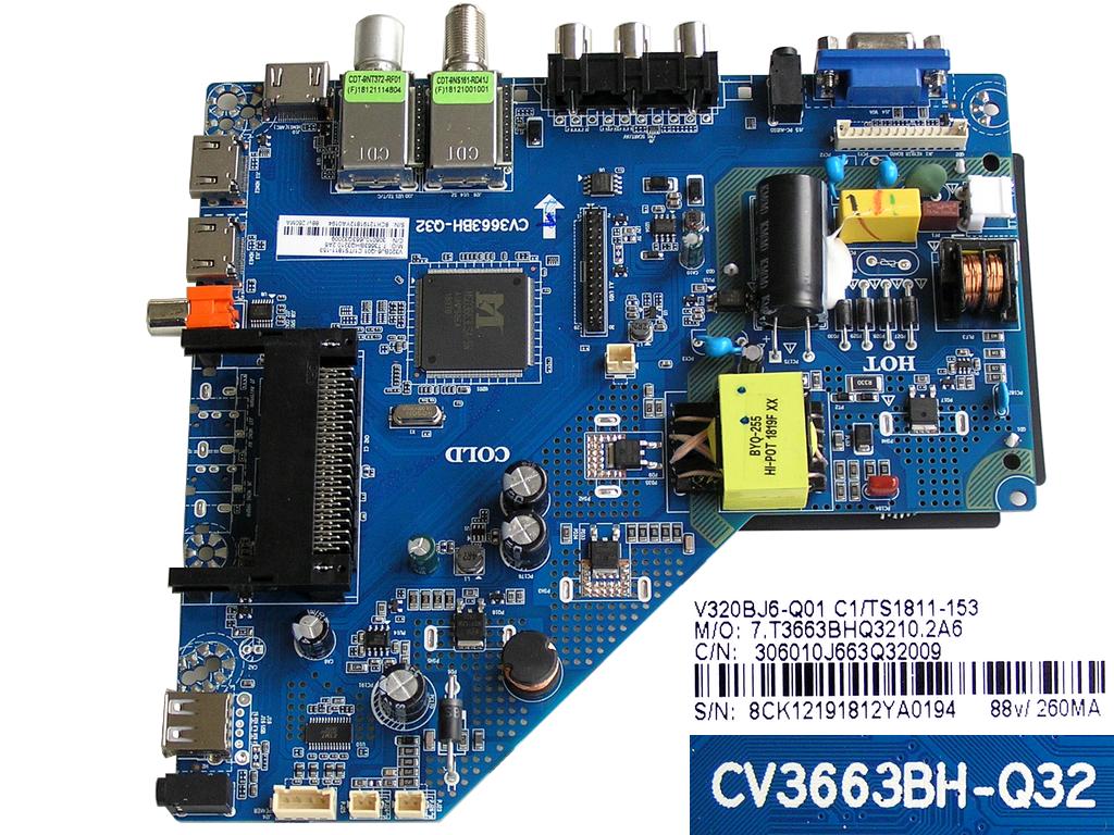 LCD modul základní deska Vivax LED TV-32LE112T2S2 / main board V320BJ6-Q01 C1/TS1811-153 / TP.MS3663BH-Q32