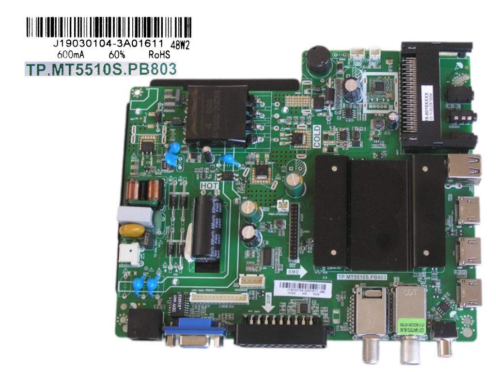 LCD modul základní deska Vivax LED TV-32LE78T2S2SM  / main board  J19030104-3A01611 / J19030104-2A00102 / TP.MT5510S.PB803
