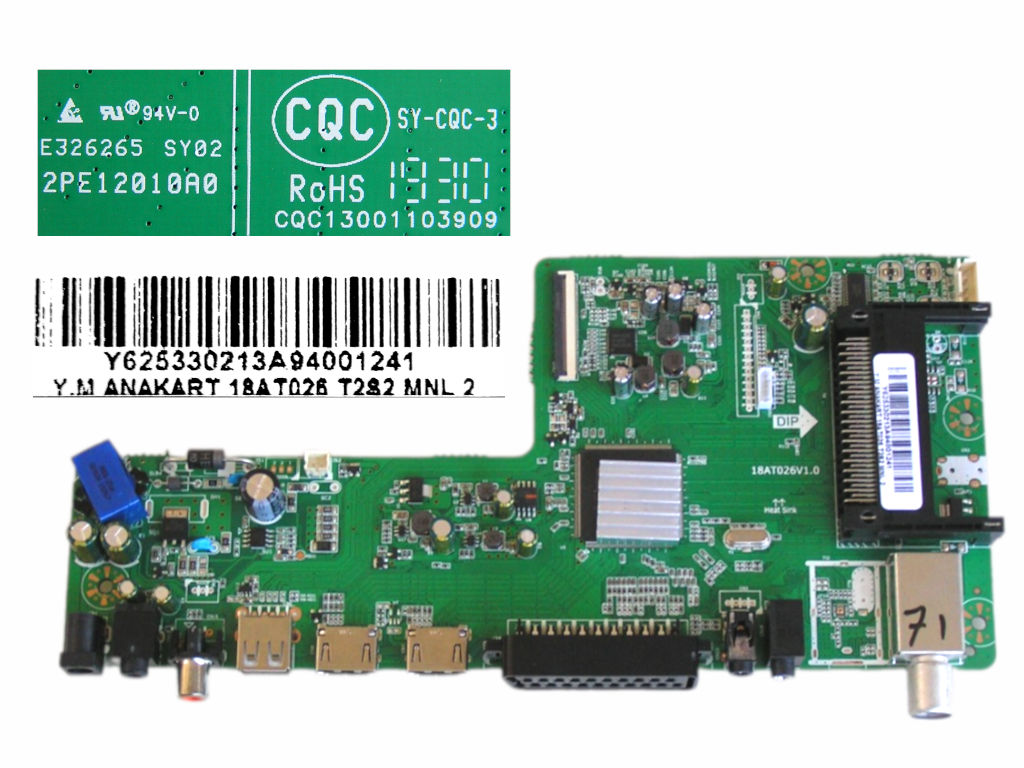 LCD modul základní deska Vivax LED TV-32S60T2 / main board Y625330213A / 18AT026V1.0