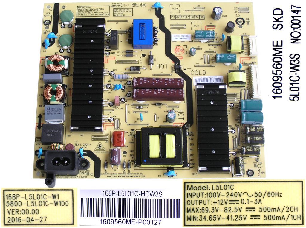 LCD modul zdroj 168P-L5L01C-W1 / POWER SUPPLY 168P-L5L01C-HCW3S