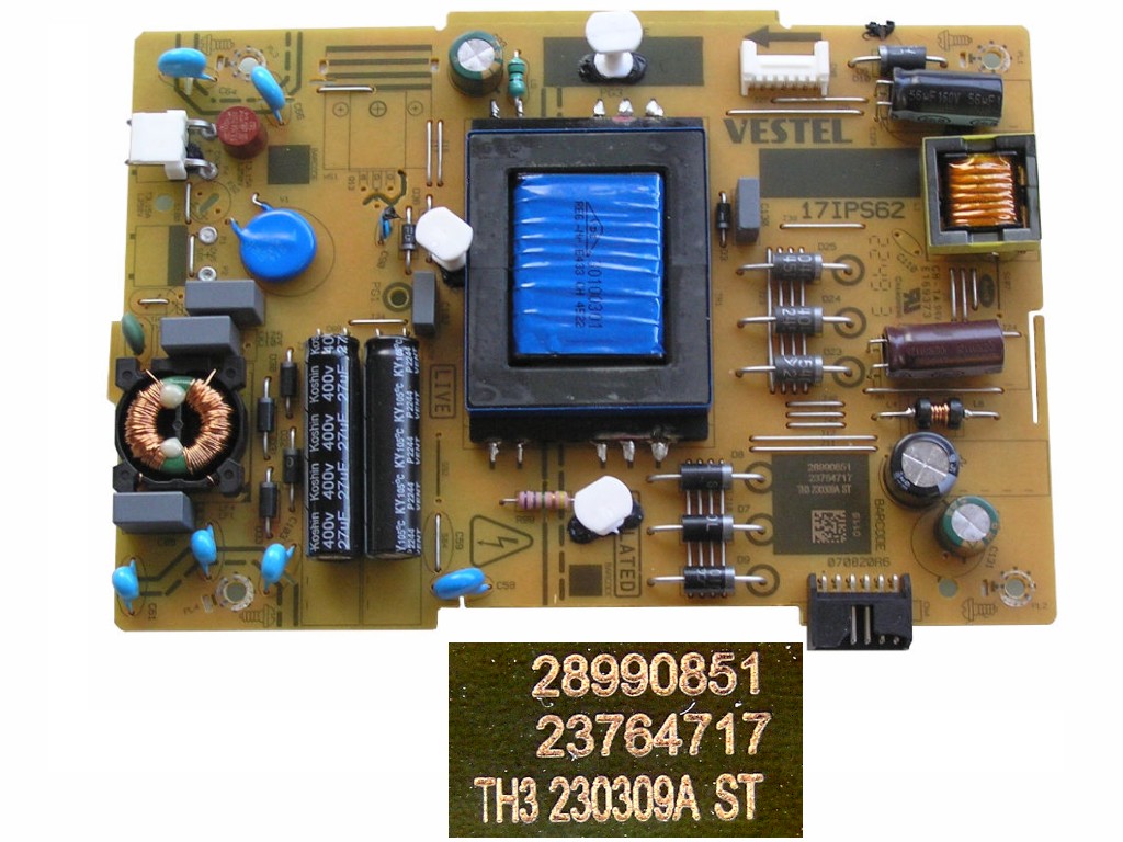 LCD modul zdroj 17IPS62 / SMPS POWER BOARD Vestel 23764717 / 23862047