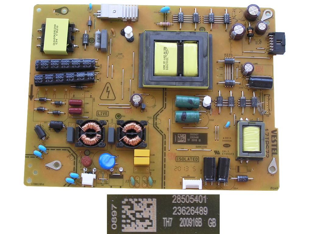 LCD modul zdroj 17IPS72 / SMPS POWER BOARD Vestel 23626489