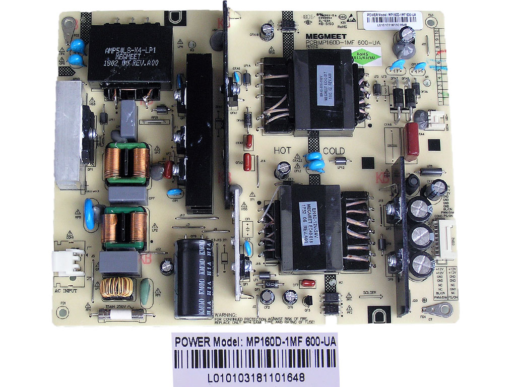 LCD modul zdroj Changhong CHiQ U55G6000 /  POWER UNIT MP160D-1MF600-UA / MP160D-1MF 600-UA