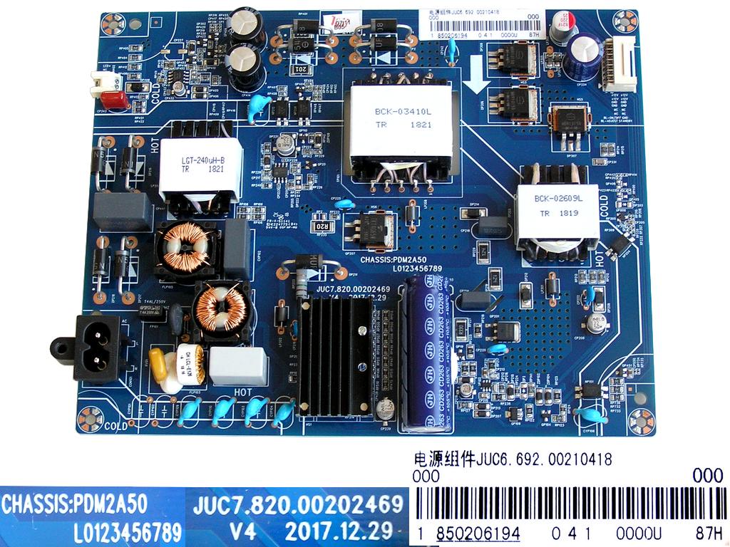 LCD modul zdroj Changhong CHiQ U55Q5T / POWER UNIT 850206194 / JUC6.692.00210418 / JUC7.820.00202469