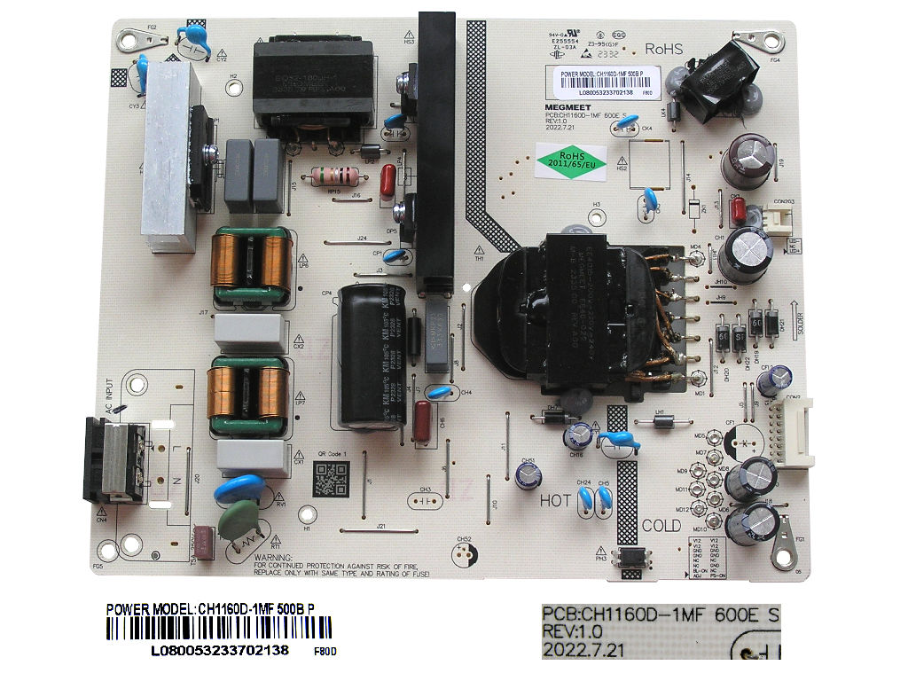 LCD modul zdroj Changhong Chiq CH1160D-1MF /  POWER UNIT L080053233702138 / CH1160D-1MF500BP