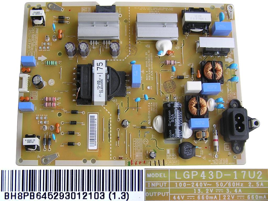 LCD modul zdroj EAY64529301 / Power supply assembly LGP43D-17U2 / EAY64529301