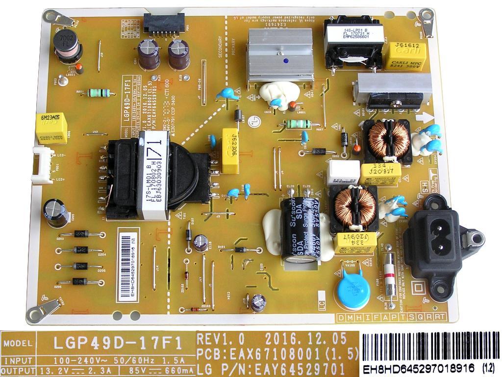 LCD modul zdroj EAY64529701 / Power supply assembly LGP49D-17F1 / EAY64529701