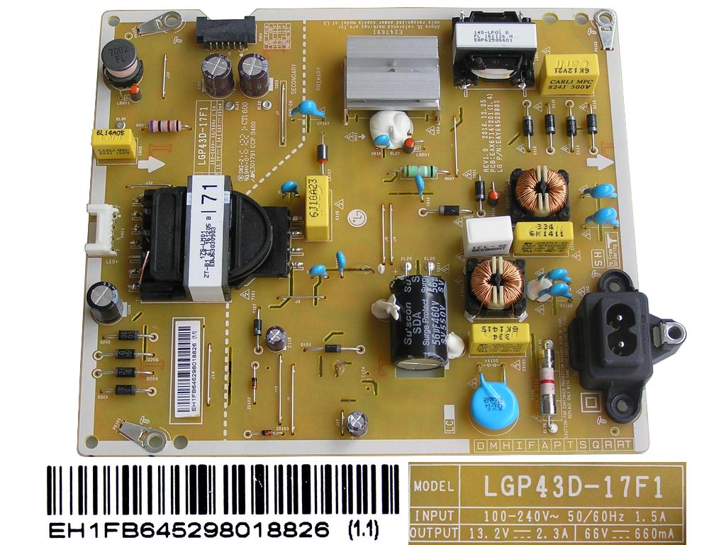 LCD modul zdroj EAY64529801 / Power supply assembly LGP43D-17F1 / EAY64529801