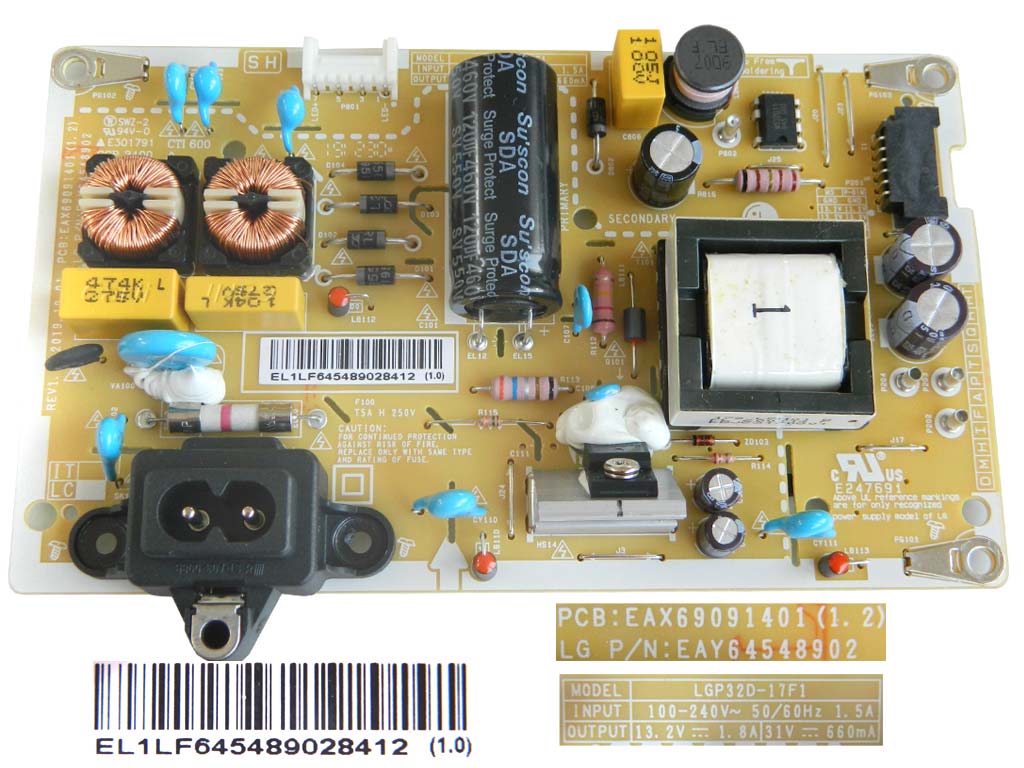 LCD modul zdroj EAY64548902 / Power supply assembly LGP32D-17F1 / EAY64548908