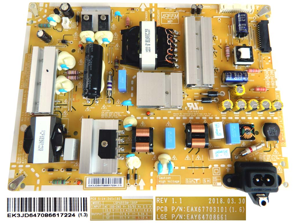 LCD modul zdroj EAY64708661 / Power supply assembly LGP4955M-18SP / EAY64708661