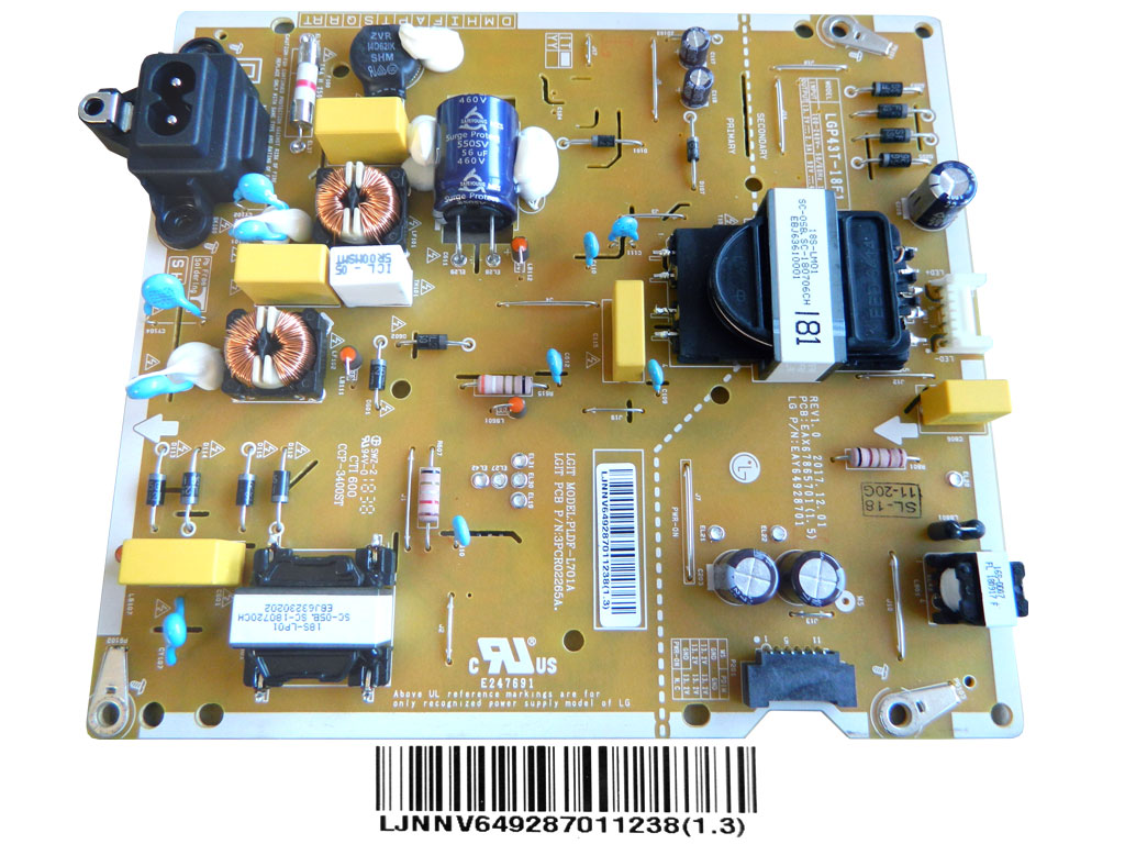 LCD modul zdroj EAY64928701 / Power supply board LGP43T-18F1 / EAY64928701