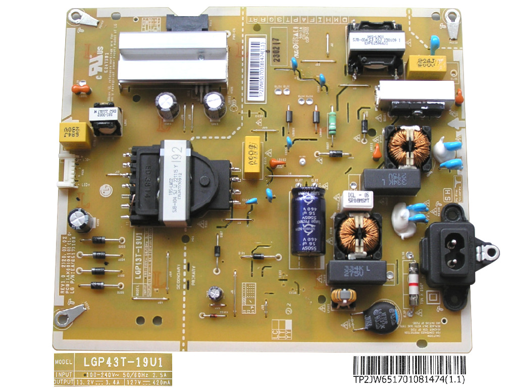 LCD modul zdroj EAY65170108 / Power supply assembly LGP43T-19U1 / EAY65170108 ( nahrazuje EAY65170101 )