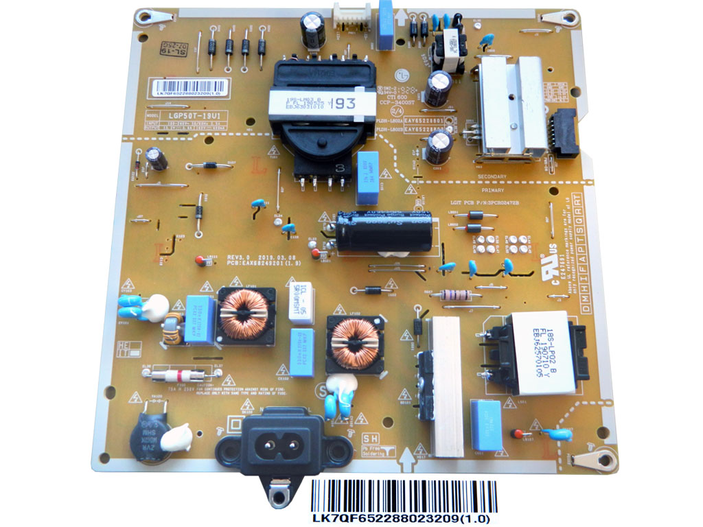 LCD modul zdroj EAY65228802 / Power supply assembly LGP50T-19U1 / EAY65228802