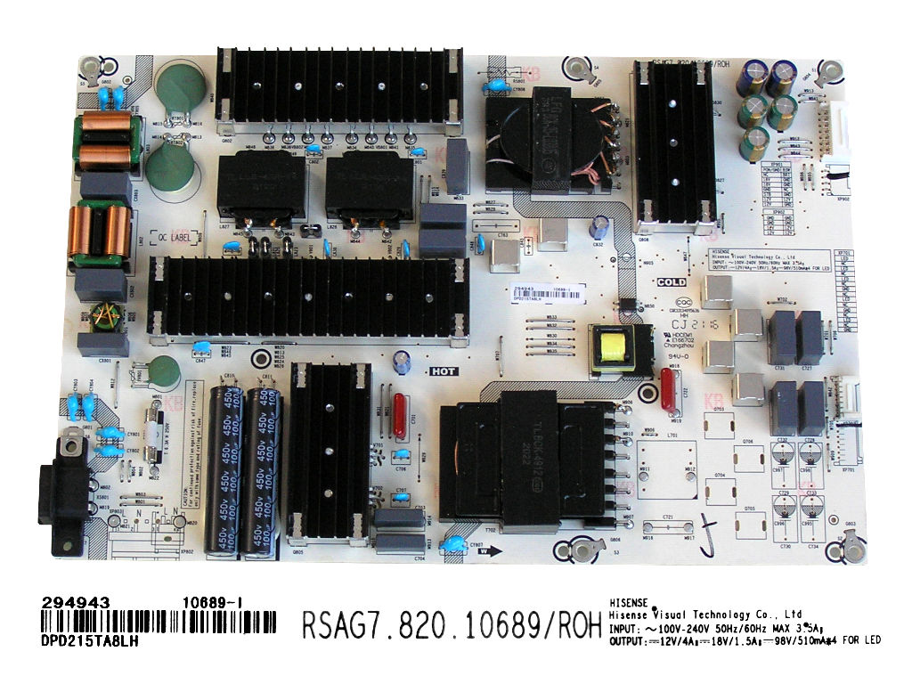 LCD modul zdroj Hisense 75A7GQ / SMPS power unit RSAG7.820.10689/ROH