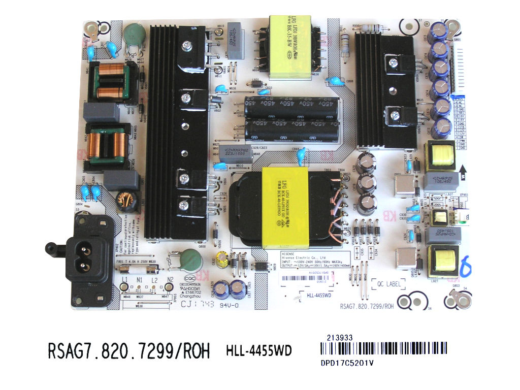 LCD modul zdroj Hisense H55NEC6506/  SMPS power unit  RSAG7.820.7299/ROH /213933