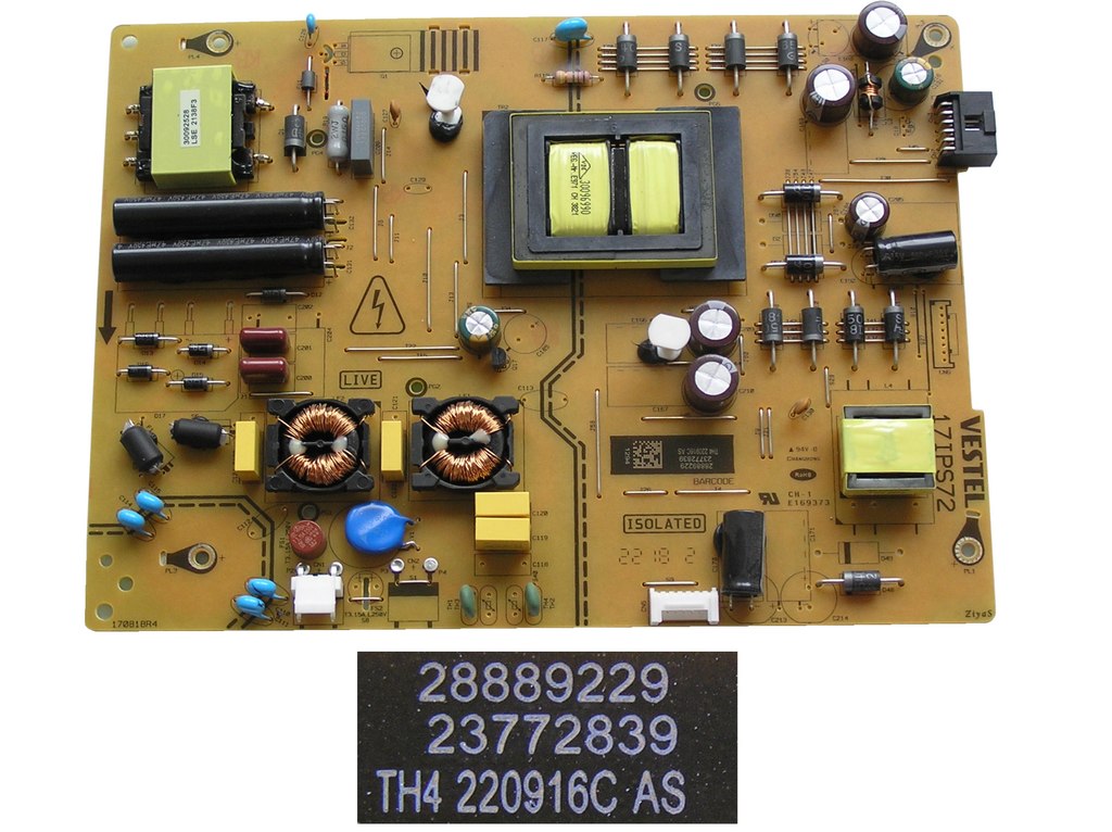LCD modul zdroj JVC LT-43VA3035 / SMPS power supply board 23772839 / 17IPS72