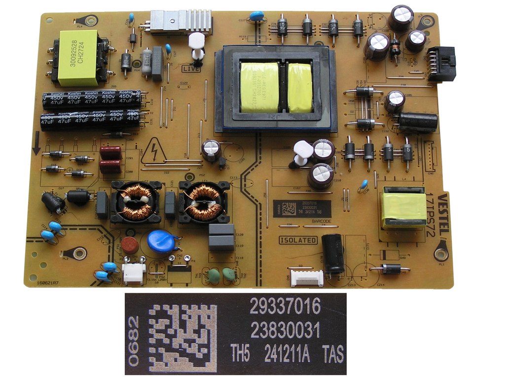 LCD modul zdroj JVC LT-50VA3335 / SMPS power supply board 23830031 / 17IPS72