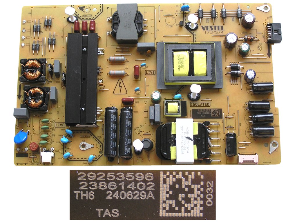 LCD modul zdroj JVC LT-70VAQ7235 / SMPS power supply board 23861402 / 17IPS74