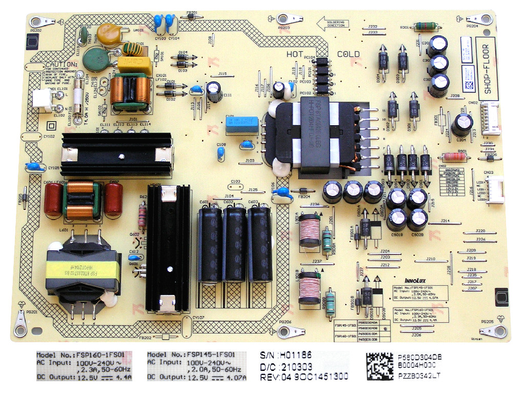 LCD modul zdroj P580D304DB / FSP145-1FS01 / FSP160-1FS01 SMPS inverter board Panasonic TZZ00002460A
