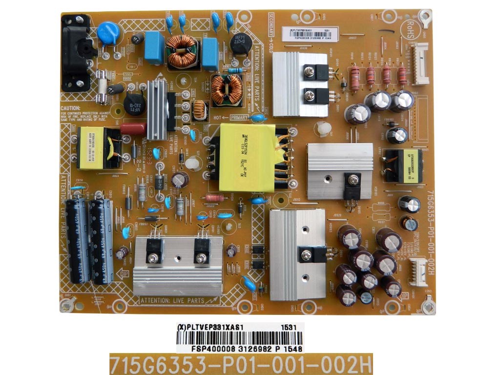 LCD modul zdroj PLTVEP331XAS1 / SMPS power supply board 715G6353-P01-001-002H / Philips 996595302390