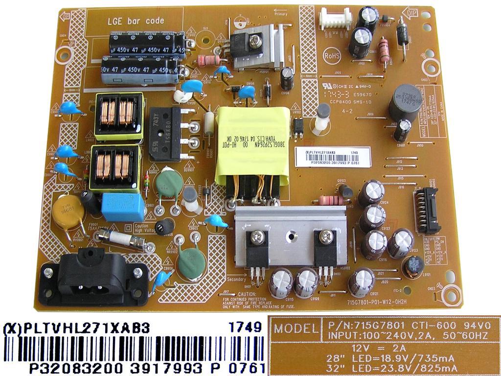 LCD modul zdroj PLTVHL271XAB3 / SMPS board unit 715G7801-P01-W12-0H2H / LG COV34567901