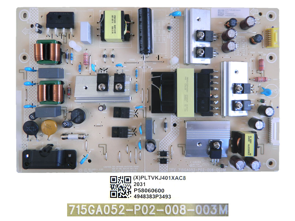 LCD modul zdroj PLTVKJ401XAC8 / SMPS power supply board 715GA052-P02-008-003M / Philips 996592006144
