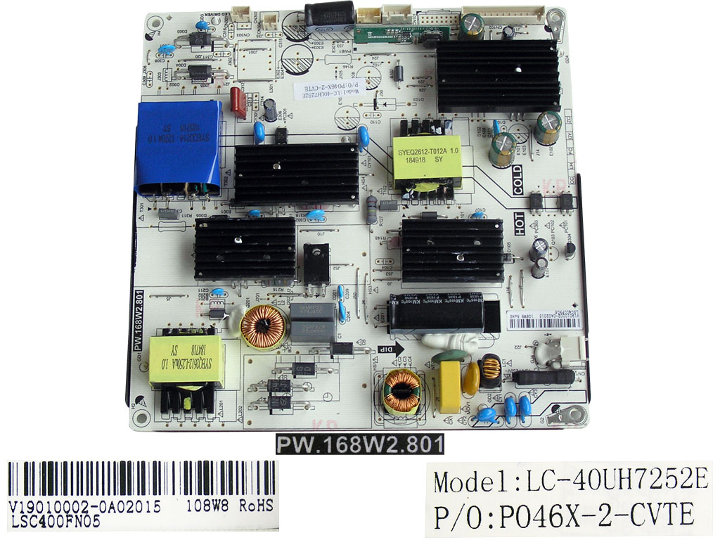 LCD modul zdroj PW.168W2.801 / Power supply board V19010002-0A02015 / LSC400FN05